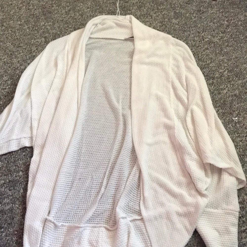 White cardigan with holes